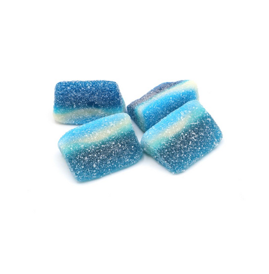 Personalised Blue Raspberry Slices with Custom Branding 25g (image/artwork)